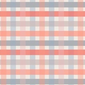 Plaid Preppy Blue Gray and Tangerine