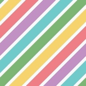 medium diagonal stripe / back to school rainbow