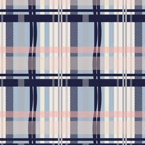 Twist Plaid Preppy Blue and Navy