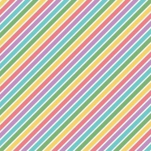mini diagonal stripe / back to school rainbow