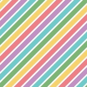 small diagonal stripe / back to school rainbow