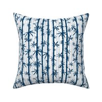 Bamboo Stems Abstract Zen Bamboo Forest in Navy on White, smaller scale