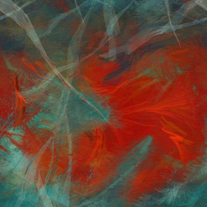 Abstract  Red and Teal
