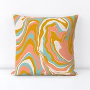 Marble Swirl in aqua, pink and mustard yellow