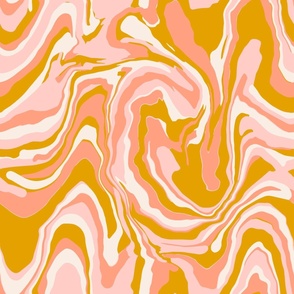 Marble Swirl in mustard and light pink
