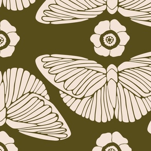 Art Nouveau Green Butterfly, Jumbo