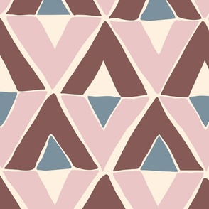 Retro Blue Pink and Maroon Triangles, Jumbo