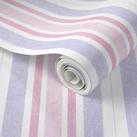 French linen look ticking stripe pink and blue small scale