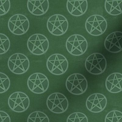 Little Pentagrams Pattern In Greens