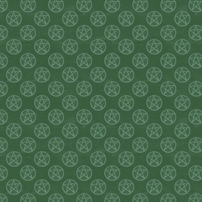 Little Pentagrams Pattern In Greens