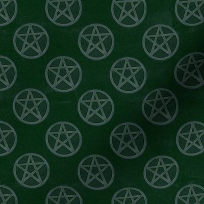 Little Pentagrams Pattern In Dark Green