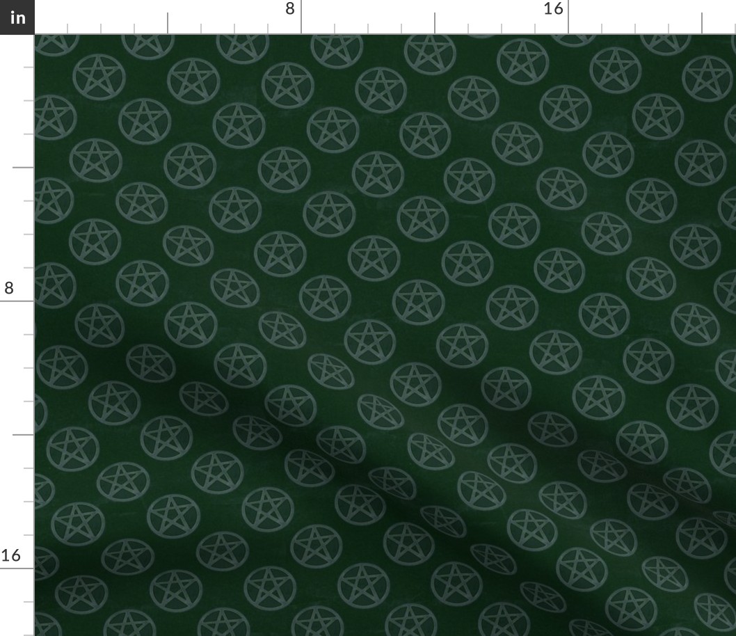 Little Pentagrams Pattern In Dark Green