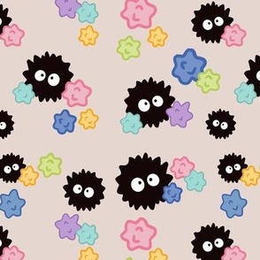 neutral pink soot sprites with konpeito