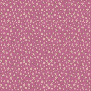 Small Stars Cream on Pink