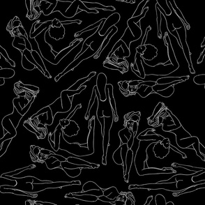 The Feminine Mystique Collection - White Line Art on Black