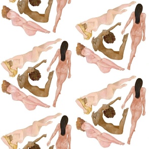 The Feminine Mystique Collection - Watercolor Diagonals on White
