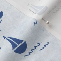 Navy Blue Sailboats (Small Scale) 