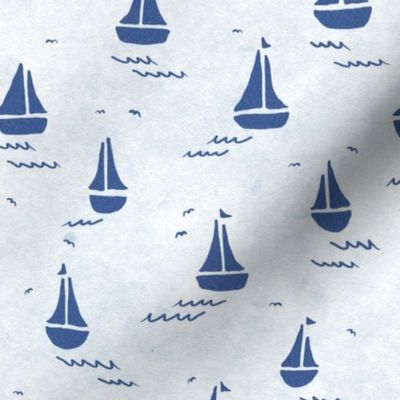 Navy Blue Sailboats (Small Scale) 