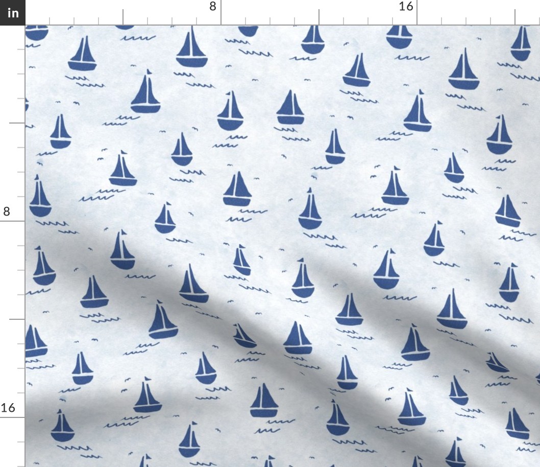 Navy Blue Sailboats (Small Scale) 