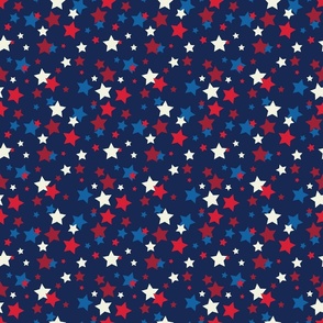 red white and blue stars on navy