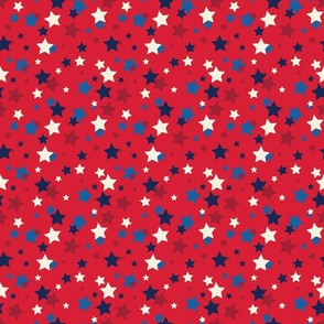 red white and blue stars on red
