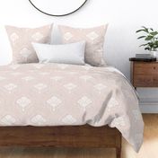 Warm minimal fans with dotted texture - blush pink, warm neutral - large