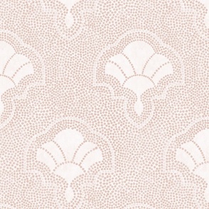 Warm minimal fans with dotted texture - blush pink, warm neutral - large