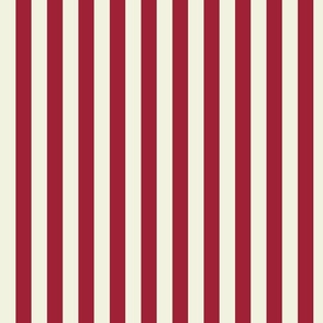 dark red and off white awning stripe
