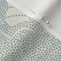 Warm minimal fans with dotted texture - warm vintage blue and cream, warm neutral - medium