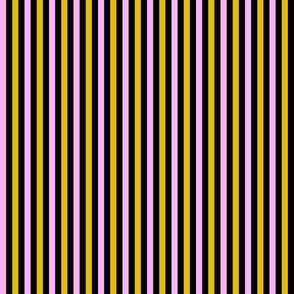 small awning stripes_pastel pink and dijon yellow on black