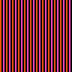small awning stripes_poppy and hot pink on black