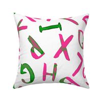 JUMBO Bright Neon Alphabet capital letters, hand painted in bright 80s neon punk rock style, extra large scale print is perfect for kids bedding, wallpaper, or curtains 