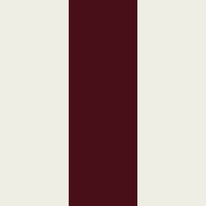 Broad Vertical Awning Cabana Stripes in Dark Maroon Red and Eggshell White - 6 inch stripes six inch