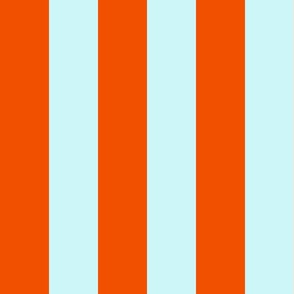large awning stripes_poppy and pale blue sky