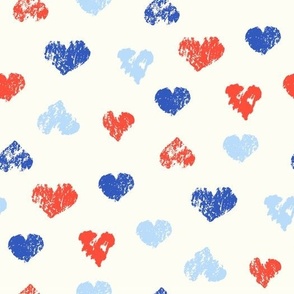 4th of July Rustic Hearts Red White Blue by Jac Slade