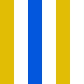 large awning stripes_dijon yellow and classic blue on white