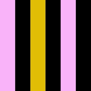 large awning stripes_pastel pink and dijon yellow on black