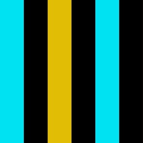 large awning stripes_turquoise and dijon yellow on black