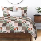 Blush Pink Highland Cow Family Patchwork