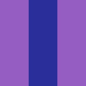 Broad Vertical Awning Cabana Stripes in Lilac Purple and Bright Blue - 6 inch stripes six inch