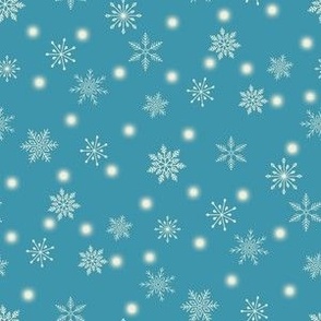 Small-Christmas Snowflakes & Lights-Dusty Blue