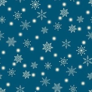 Small-Christmas Snowflakes & Lights-Blue