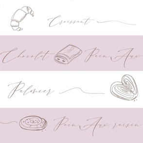French pastries sketch on pink
