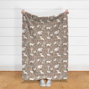 Whimsical Woodland Animals – Mocha Brown and White
