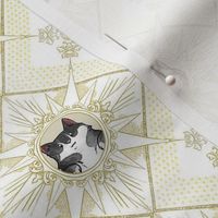 Royal Cat Sunburst Pattern White Small