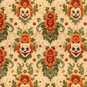 Floral Peachy Clowns