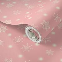 MEDIUM-Christmas Snowflakes & Lights-Blush Pink