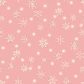 Small-Christmas Snowflakes & Lights-Blush Pink
