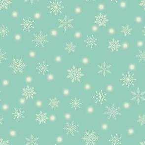 Small-Christmas Snowflakes & Lights-Mint Green