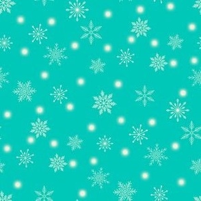 Small-Christmas Snowflakes & Lights-Teal